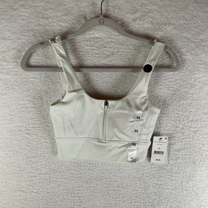 Cotton On Body Sports Bra Women's XS‎ White Ultimate Zip Front Vestlette 7606